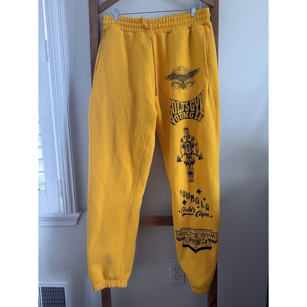 YoungLa x GOLDS GYM IMMORTAL JOGGERS Sweatpants XL Yellow